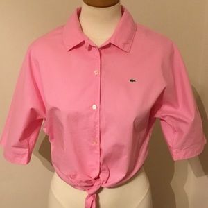 Lacoste Pink Tie Front Blouse Euro 42 US 10